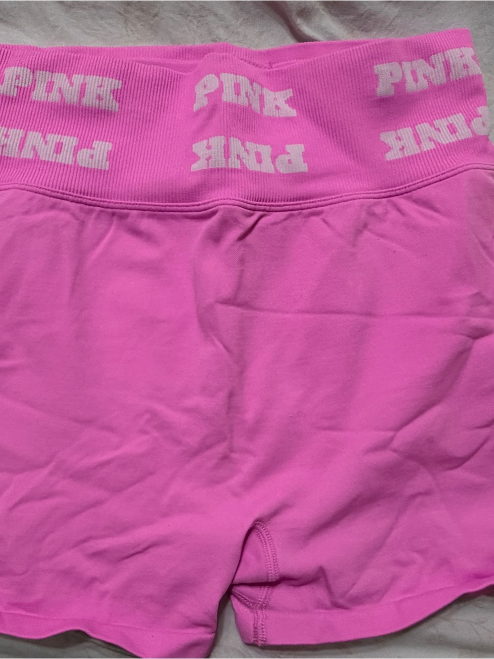 PINK Victoria's Secret Bright Pink Logo Waistband Shorts